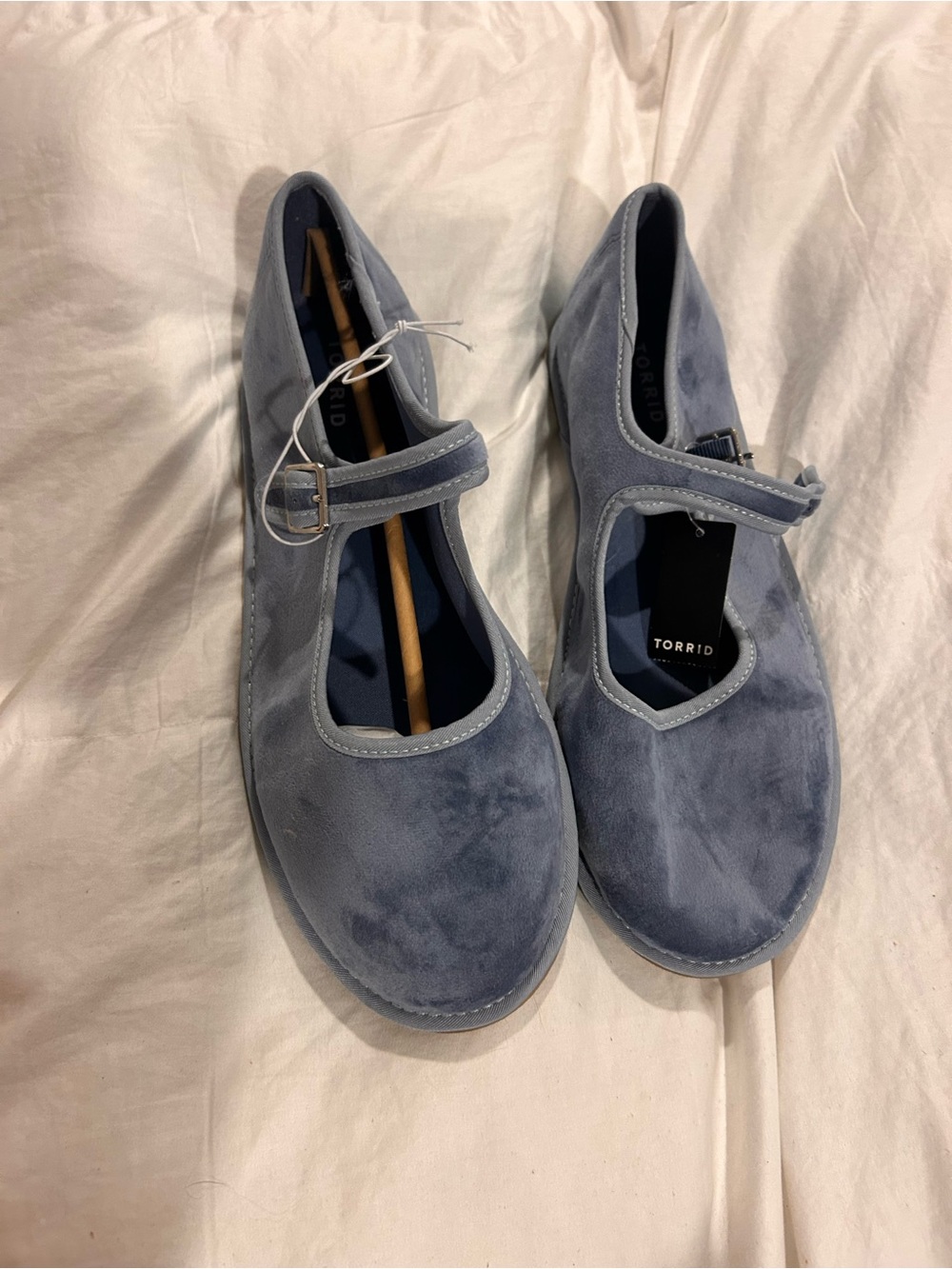 torrid Dusty Blue Suede Mary Jane Flats